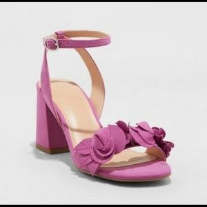 Fuschia/purple block heels New Size 11